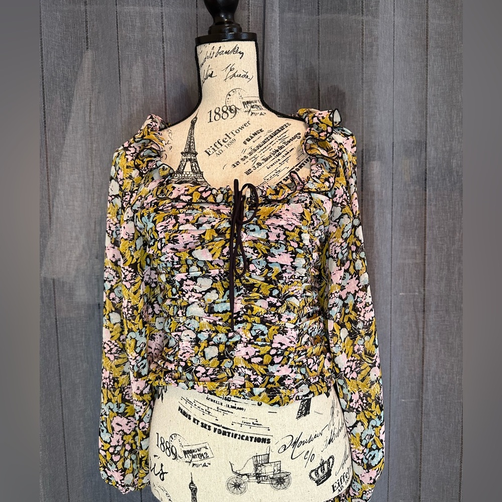Free people floral print blouse